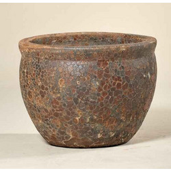 Γυαλωμένη Πήλινη Γλάστρα Καφέ Δ36x30cm CERAMART