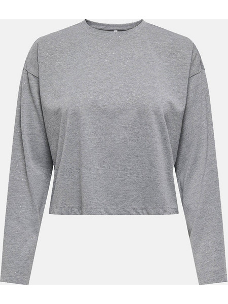 ONLY ONLMELLE L/S GLITTER TOP JRS 15357717-SilverSilver foil Gray
