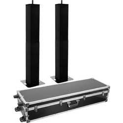PLUGGER TOT 200R BK SET | Set Βάσεις Ρυθμιζόμενου Ύψους για Κινούμενη Κεφαλή/Ηχείο, Μαύρη Λύκρα, 106-195cm σε Flightcase