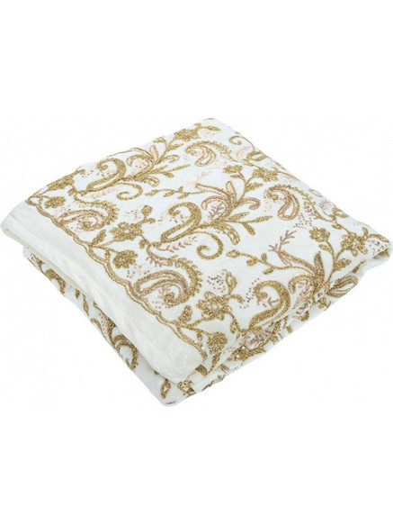 ΥΦΑΣΜΑ EMBROIDERY ΒΕΛΟΥΔΟ 150cmX3m ΜΕ ΤΕΛΕΙΩΜΑ ΕΚΡΟΥ-ΧΡΥΣΟ 20122