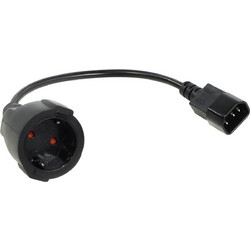 VCom Cable Power Ext IEC 320 C14 / SCHUKO F 0.2m 16A Black - (CE002-CU1.5mm-0.2m)