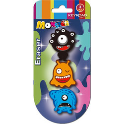 KEYROAD ΓΟΜΑ BLISTER ΣΕT 3 ΤΕΜΑΧΙΑ MONSTERS (Το προιόν πωλείται σε μεμονωμένα τεμάχια του ενός)
