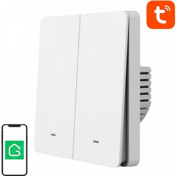 Gosund SW9 Χωνευτός Διακόπτης Τοίχου Wi-Fi Φωτισμού Διπλός με Πλαίσιο - Λευκό