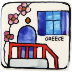 Μαγνητάκι Greece 5x5εκ. Μπουκαμβίλια
