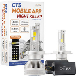 ΛΑΜΠΕΣ LED ΖΕΥΓΟΣ CT5 MOBILE H4 SHORT 160W WHITE 6500K NIGHT KILLER CARTECH