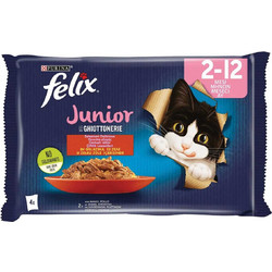 Purina Felix Junior Le Ghiottonerie with Beef & Chicken in Jelly 4x85gr