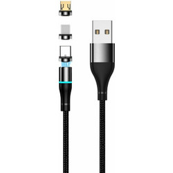 Setty USB magnetic cable 1m 2A nylon black
