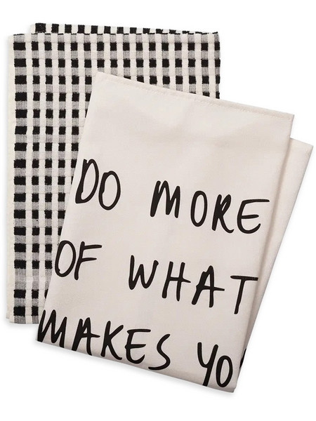 Σετ Βαμβακερές Πετσέτες Κουζίνας Helen B Do More Of What Makes You Happy 50x70 cm