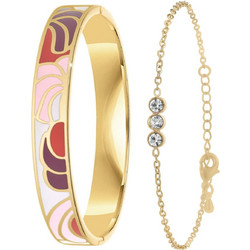 So Charm Σετ 2 Βραχιόλια Χρυσό με Κρύσταλλα B3077D+BS427D