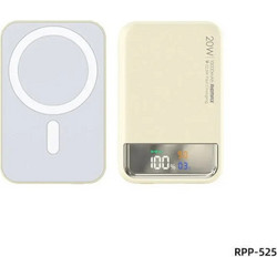 Remax RPP-525 Wireless Magsafe Power Bank 10000mAh 20W με Θύρα USB-A Power Delivery White