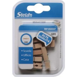 Ξύλινα Μανταλάκια Χειροτεχνίας 35mm 10 τμχ Stelan 860247