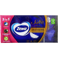 Zewa Softis Original Χαρτομάντηλα 4 Φύλλων, 1τεμ