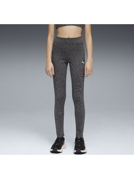 Puma Girls TAD Essentials Allover Print Tights Παιδικό Κολάν 688512 ΑΝΘΡΑΚΙ