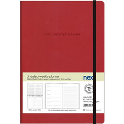 Next Undated weekly planner premium flexi κόκκινο 14x20,5 εκ. Δυνατότητα εκτύπωσης