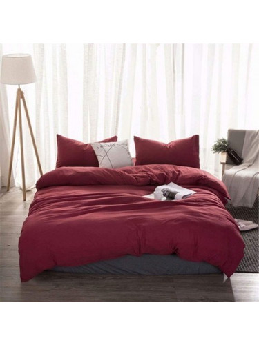 Σετ Παπλωματοθήκη 4 τεμαχίων 220x240cm Bordo BES-121