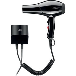 LIFE 221-0373 BOUTIQUE NOIR Σεσουάρ Ξενοδοχείου Μαύρο 2kW με Σπειροειδές Καλώδιο έως 180εκ