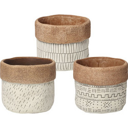MarHome Κασπώ Γεωμετρικά Τσιμεντένιο Μπεζ Φ14x12.3cm 3/12Κιβ 06-99082