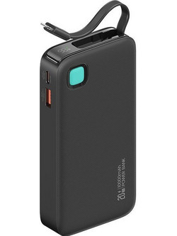 Usams CD225 Power Bank 10000mAh 20W με Θύρα USB-A & Θύρα USB-C Power Delivery Black