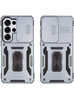 Sonique Ring Armor CamShield Back Cover Grey (Samsung Galaxy S26 Ultra)