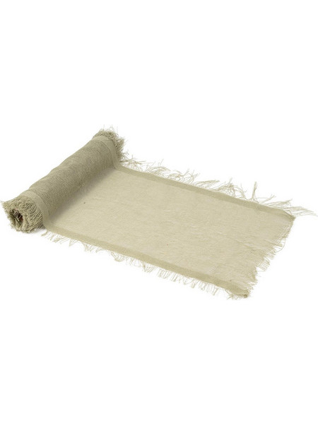 Beauty Home Ράννερ με ξέφτια - πρασινο ευκαλυπτου 30 cm x 3 m