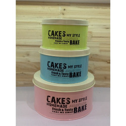 CAKES ΣΕΤ ΚΟΥΤΙΑ 3τμχ ΣΤΡΟΓΓΥΛΑ ΜΕΤΑΛΛΙΚΑ 1871/WL