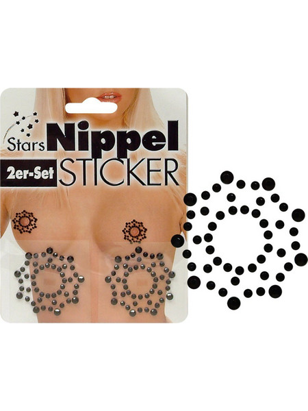 Cottelli Collection Nipple Stickers Star Black