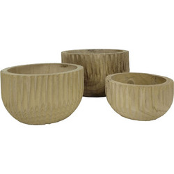 SONTO ΜΠΩΛ SET 3ΤΜΧ 29x29x17cm ΞΥΛΟ ΦΥΣΙΚΟ 1τμχ