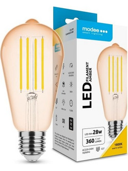 Modee Lighting Λαμπτήρας LED Filament Amber ST64 4W E27 320 1800K (320 lumen)