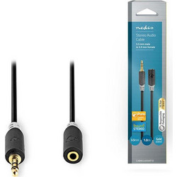 Καλώδιο προέκτασης ήχου 3,5mm Stereo αρσ. - 3,5mm Stereo θηλ. σε συσκευασία blister, 1m