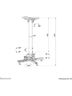 Neomounts Βάση Projector Οροφής Λευκή CL25-540WH1
