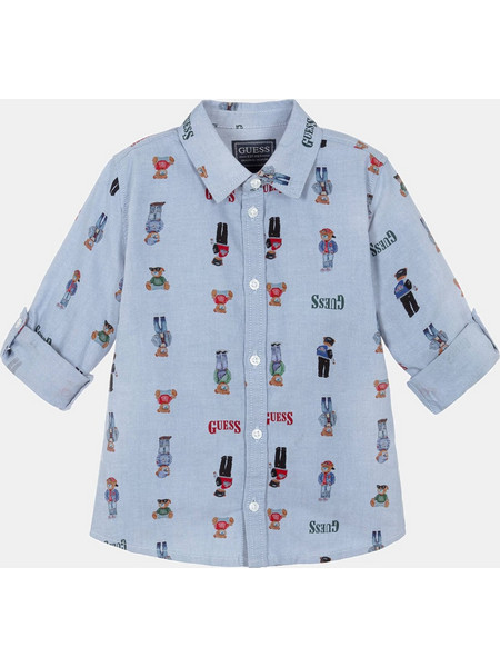Guess Πουκάμισο Ceremony Oxford Bears Shirt N6RH05W9CL1-PM4U Γαλάζιο Αγόρι