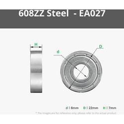 Bambu Lab, Micro Steel Deep Groove Ball Bearings, 608ZZ 2Pcs