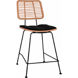 ΣΚΑΜΠΟ ΜΕΣΑΙΟΥ ΥΨΟΥΣ ALLEGRA HM5644 ΜΕΤΑΛΛΙΚΟ ΜΕ WICKER ΣΕ ΜΠΕΖ ΑΠΟΧΡΩΣΗ 55x56x107 εκ