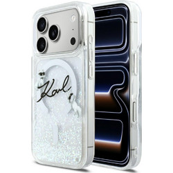 Karl Lagerfeld Liquid Glitter Karl Script Logo MagSafe - iPhone 17 Pro - Transparent