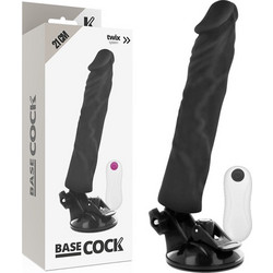 Basecock Realistic Ρεαλιστικός Δονητής για Ζευγάρια με Τηλεχειριστήριο 21cm Μαύρος