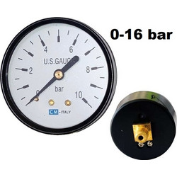 ΜΑΝΟΜΕΤΡΟ ΠΛΑΤΗΣ Φ63 0-16 bar ΠΙΣΩ ΟΥΡΑ 1/4"