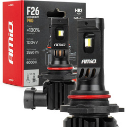 AMiO - Λάμπες LED F26 Pro Series HB3 12/24V 68W 2900-3550lm 6.000K Full Can-Bus Plug&Play - 2 Τεμ. (04874/AM)