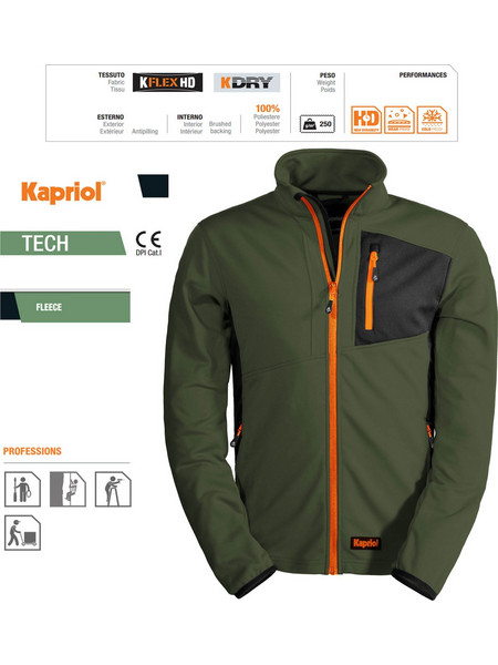 ΤΖΑΚΕΤ ΕΡΓΑΣΙΑΣ TECH FLEECE ΠΡΑΣΙΝΟ / ΜΑΥΡΟ (M) 60271 KAPRIOL