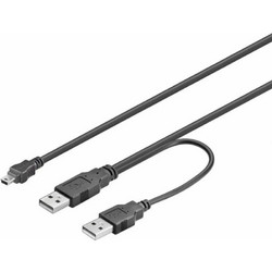 Καλώδιο USB 2.0x2 Male σε mini USB Male 5Pin 0.6M
