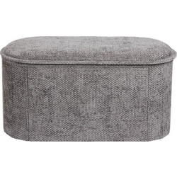 Σκαμπό-μπαούλο Trebia pakoworld γκρι ύφασμα 76x38x38εκ