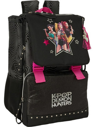 Safta K-Pop Demon Hunters Energy Σχολική Τσάντα Πλάτης Δημοτικού Μαύρη 651283