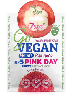 7Days Go Vegan Pink Day For Feeling Juicy Κρεμώδης Μάσκα Προσώπου για Λάμψη 25gr