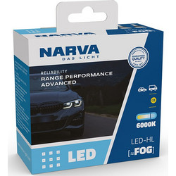 Narva Λάμπες LED H8/H11/H16 Ομίχλης FOG Range Performance Advanced 12/24V 6000K σετ 2τμχ