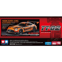 Mercedes-AMG GT3 EVO TT-02 CHASSIS KIT Orange Painted Body 1/10 - TAMIYA 47519