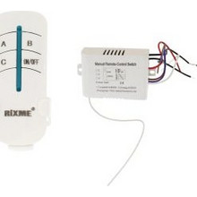 Ενδιάμεσος Διακόπτης 3 Καναλιών 220V με Τηλεχειριστήριο RF RZ-0034
