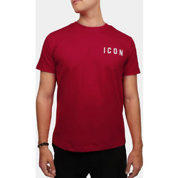 ICON Ανδρικό T-Shirt 100% Βαμβάκι με Μικρό Logo, σε χρώμα Κόκκινο