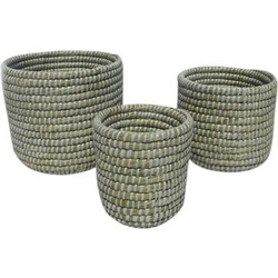 Liberta Nile Σετ Κασπώ PVC Φυσικό Λευκό 25x25x25cm 3τμχ 027421