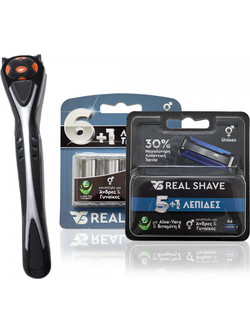 Realshave: 8τεμ. ανταλλακτικά ξυραφάκια (4τεμ. 6 λεπίδων + 4 τεμ. 5 λεπίδων +Λαβή)