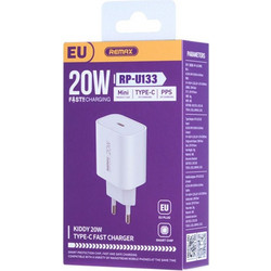 Remax Φορτιστής Χωρίς Καλώδιο με Θύρα USB-C 20W Power Delivery White RP-U133