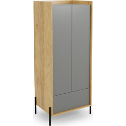 MOBIUS cabinet 2D color: hikora oak/grey dusty DIOMMI V-PL-MOBIUS-SZAFA_2D-SZARY